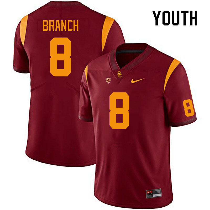 Youth #8 Zion Branch USC Trojans College Football Jerseys Stitched Sale-Cardinal